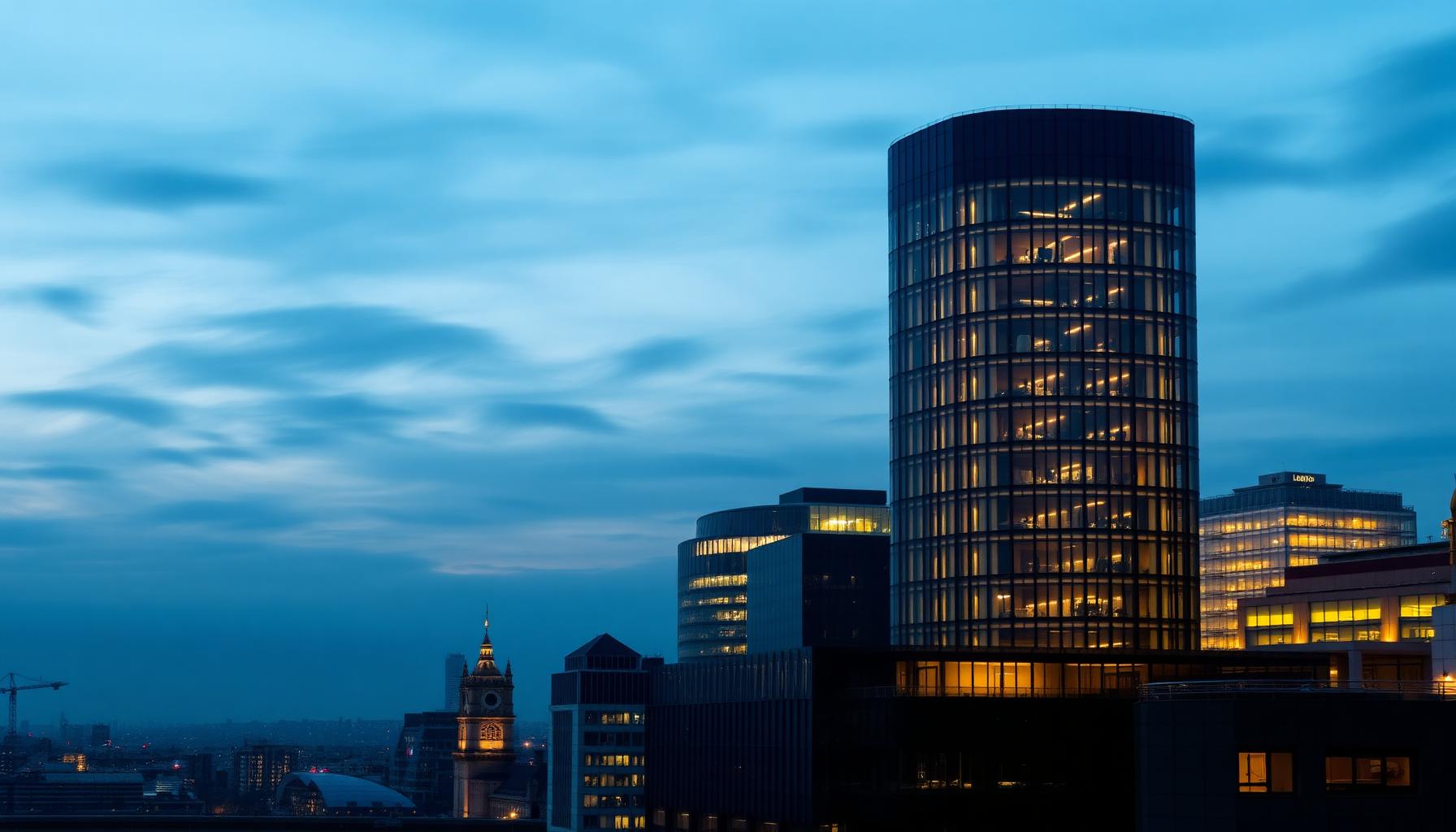 The Lloyd's building and City of London skyline